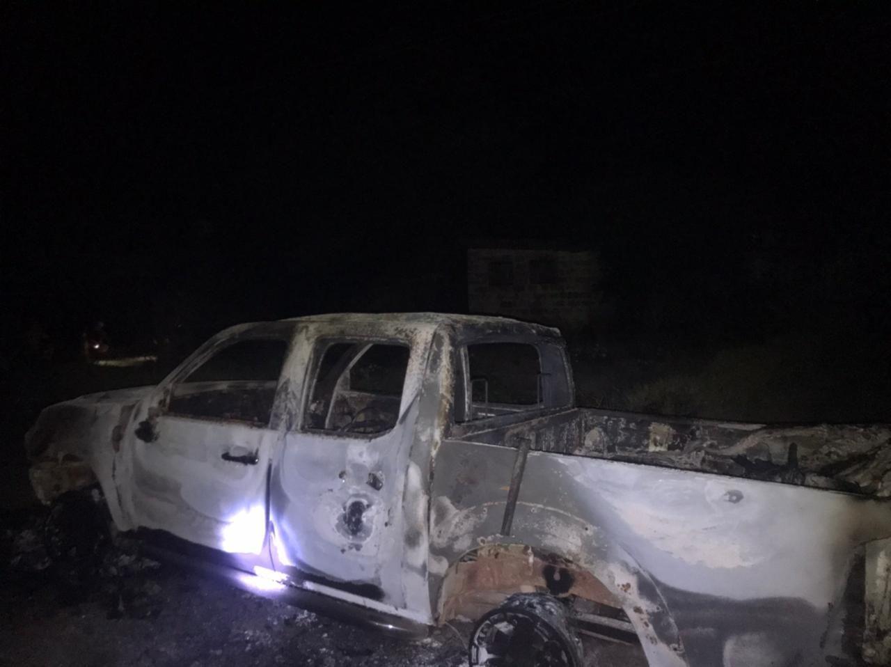 Screen grab from a video shot by those on the ground in the aftermath of a grenade attack outside Pokrovsk shows the car's utter destruction, the paint had been burned clean off, most of the exterior destroyed, the inside was incinerated.