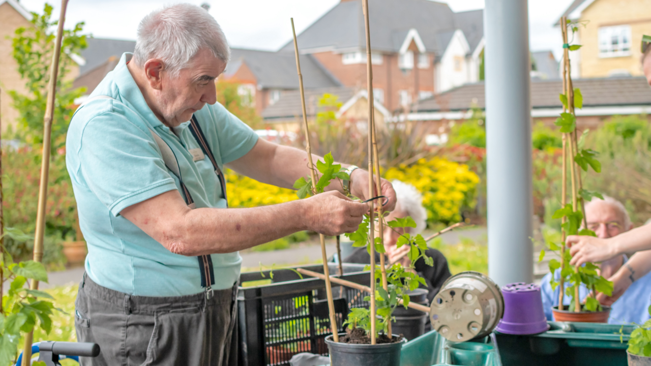 A man gardening to help harvest the crops for the beer