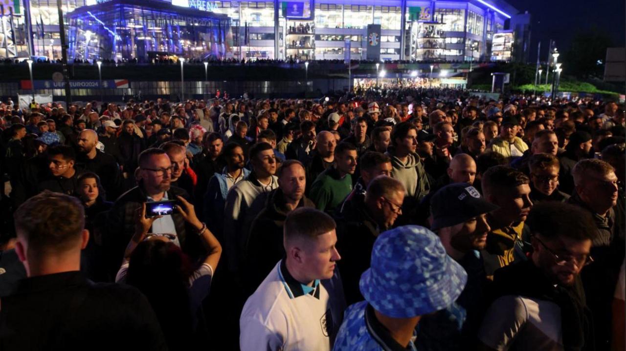 Fans ahead of the Serbia vs England Euro 2024 clash