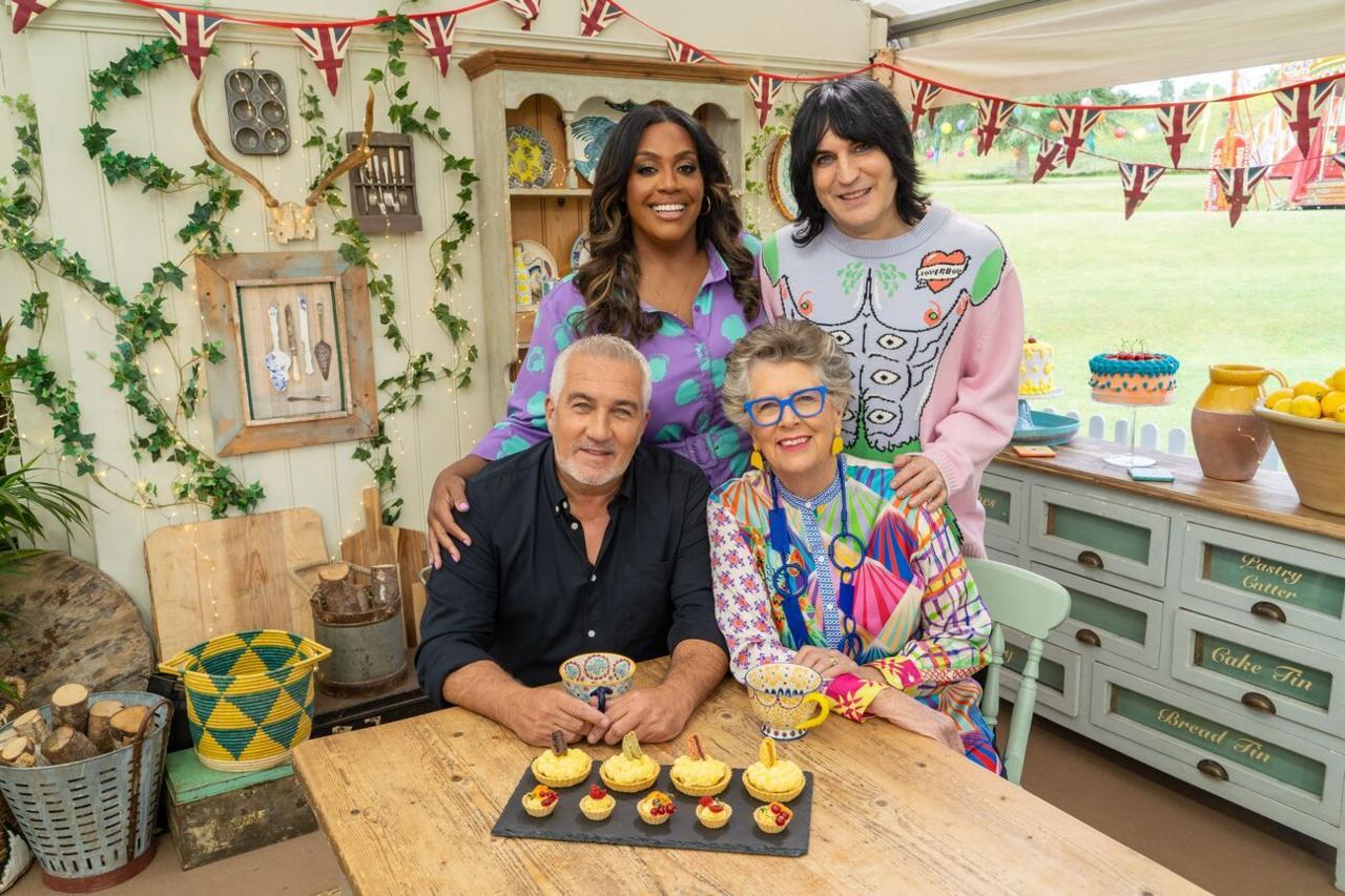 The Great British Bake Off hosts and judges. 