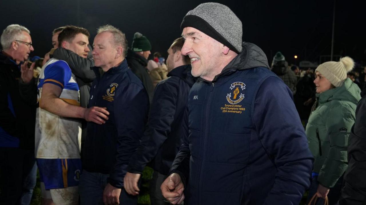 Mickey Harte shows his delight after Errigal Ciaran's dramatic extra-time victory over Dr Crokes at Newbridge last weekend