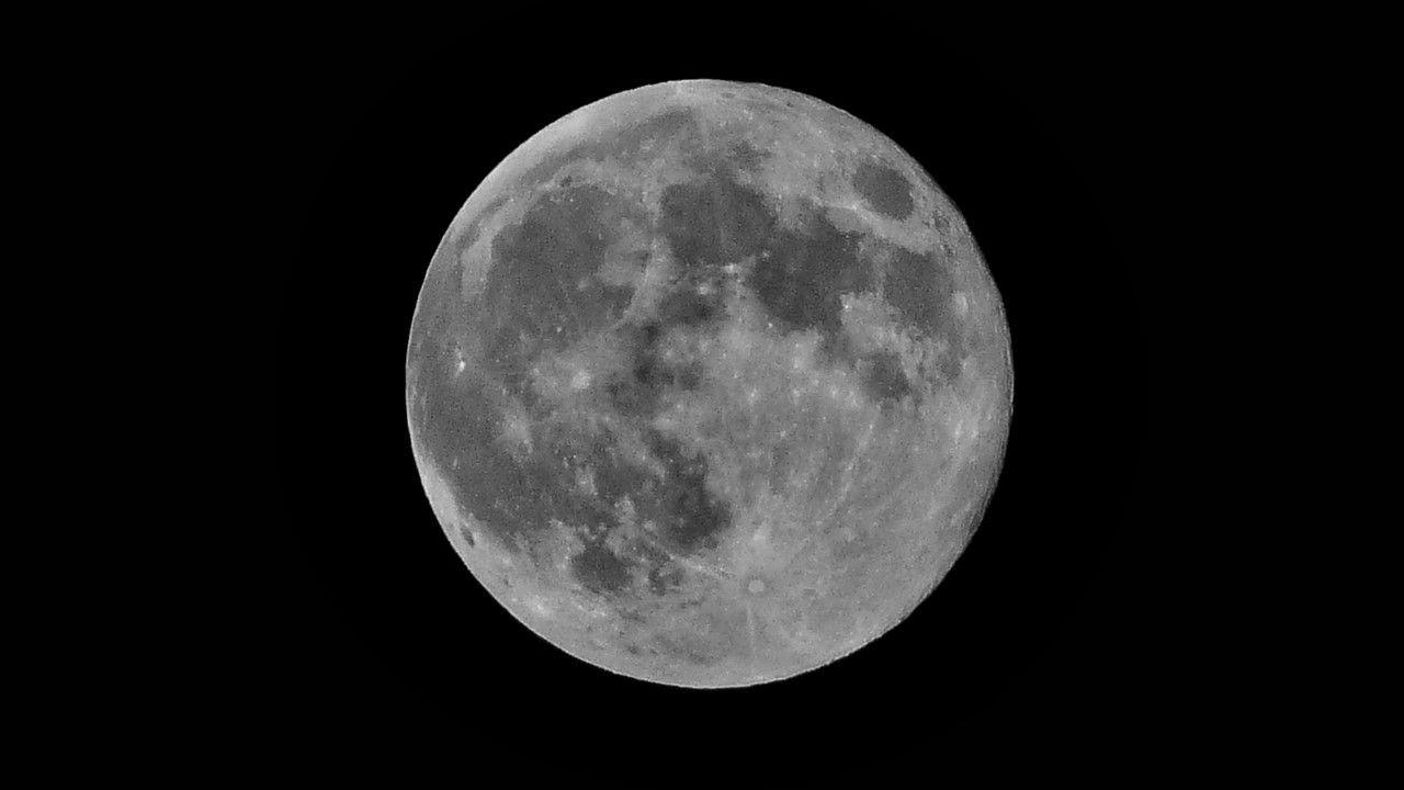 A large supermoon in the night sky