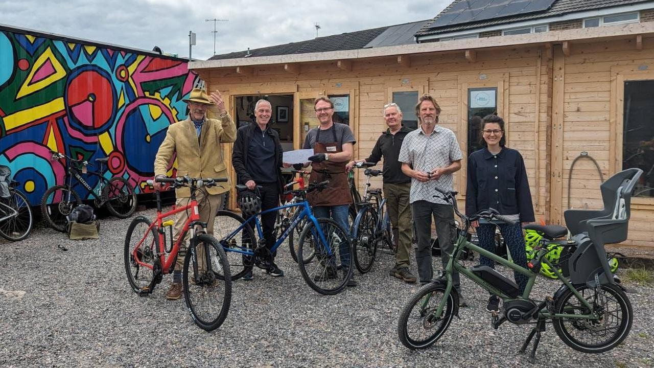 Frome Community Bike Project volunteers with bikes