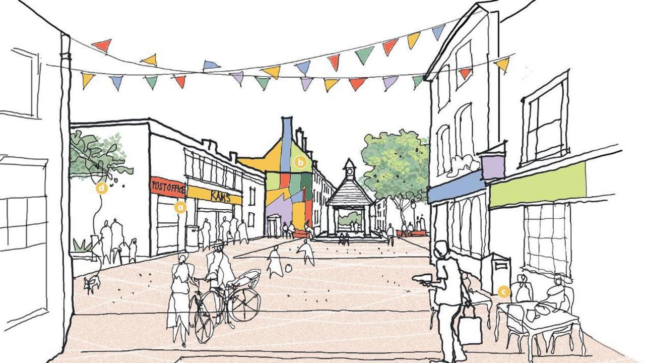 Artist's impression of Sheaf Street in Daventry