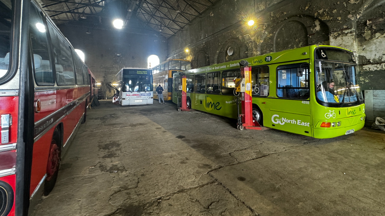 Inside the depot