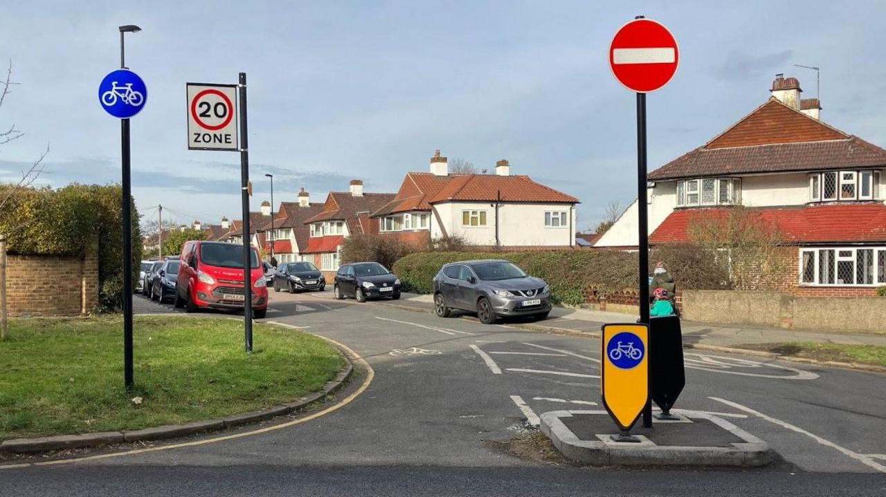 The only cycle lane near their school in south-east London