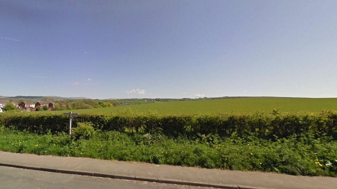 The fields on the outskirts of Egremont where more than 160 homes will be built.