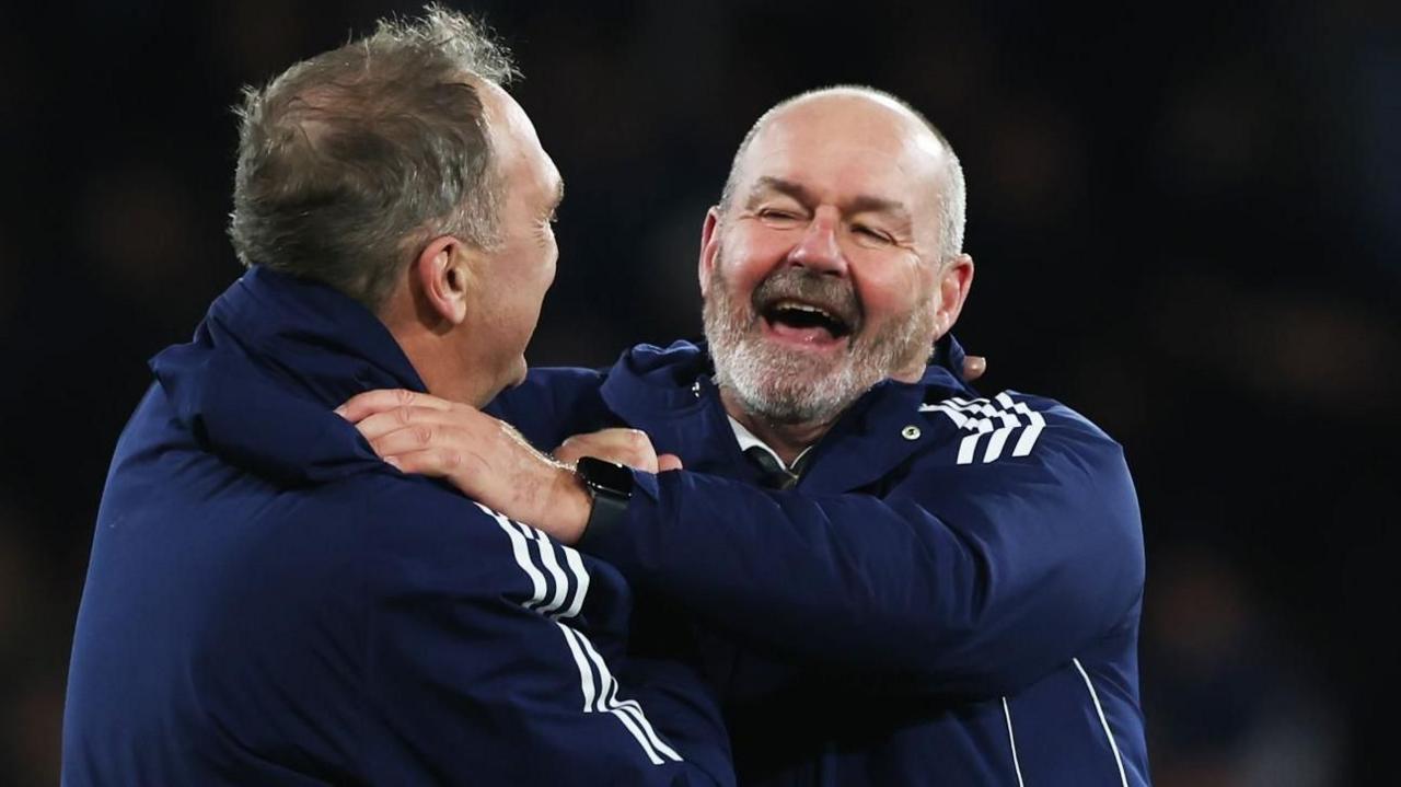 Scotland head coach Steve Clarke celebrates