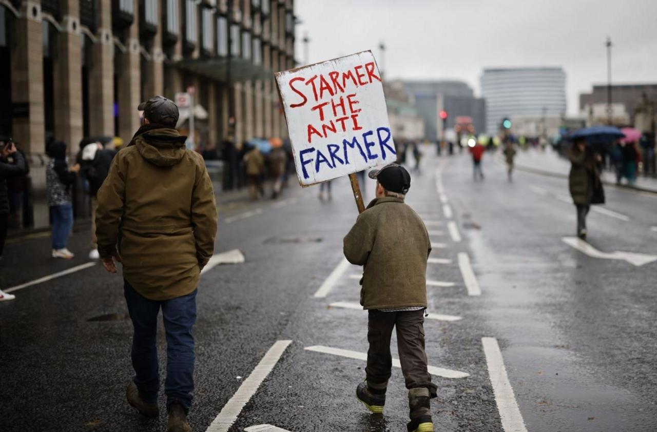 Farmers protest in London.