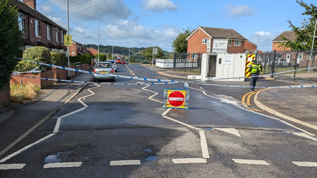 Police at the scene in Heights Drive on Wednesday morning

