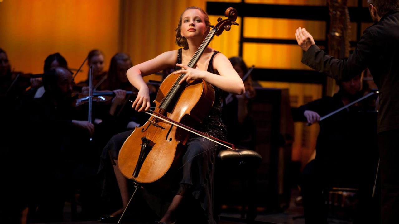 Laura van der Heijden performs at the BBC Young Musician competition