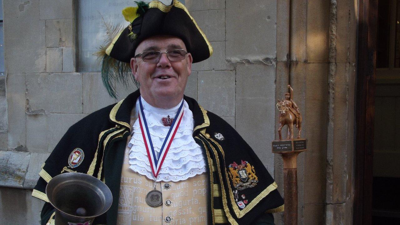 Anthony Church, town crier to the town councils of Banbury, Chipping Norton, and Daventry.