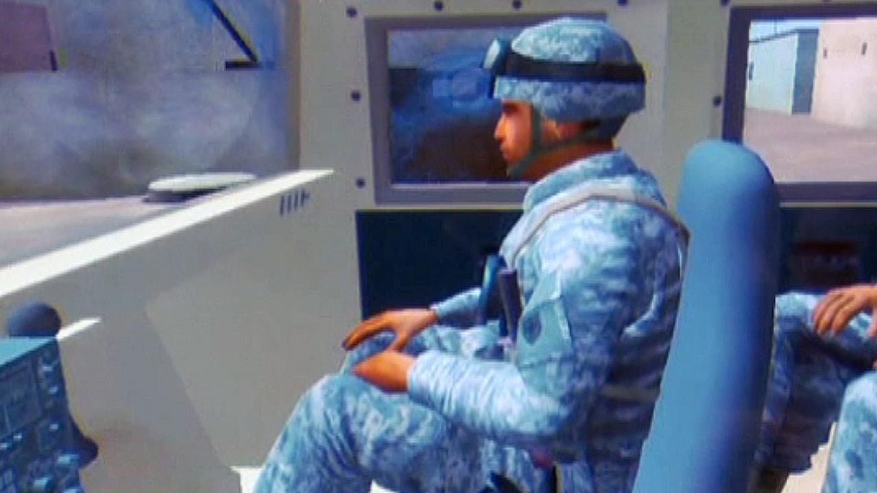 Soldiers in computer simulation of combat