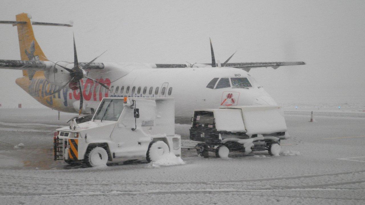 Snow at Guernsey Airport