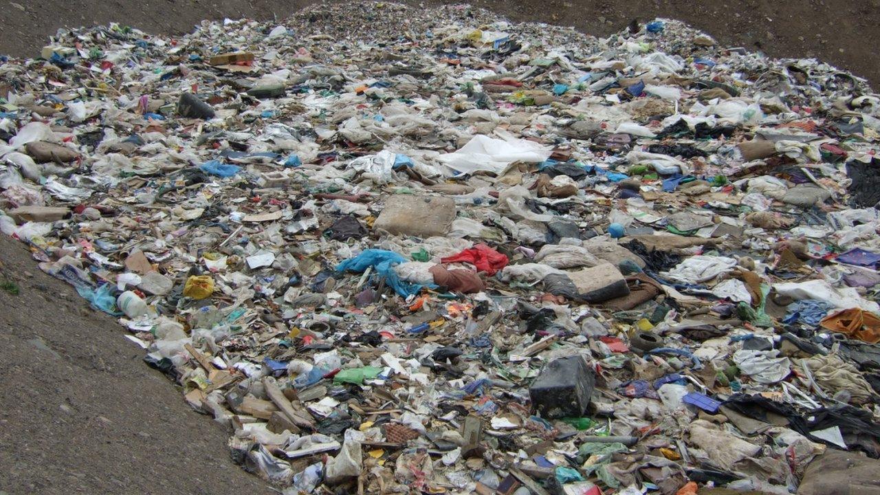 Waste dumped at the site