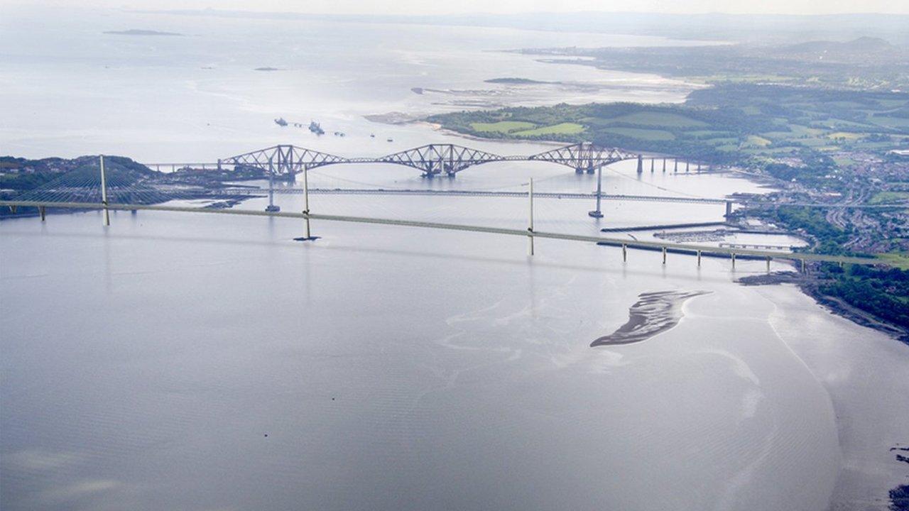 The new Forth Crossing from Port Edgar