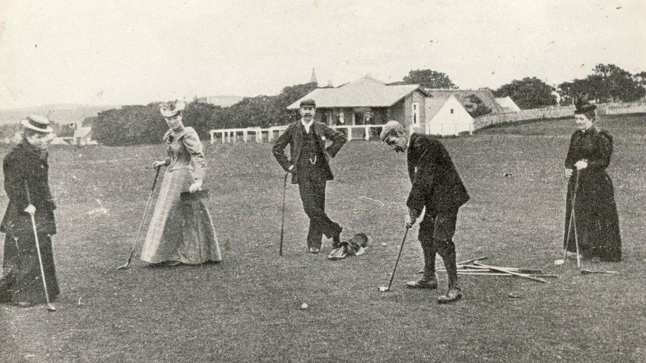 Golfers at Royal Dornoch Golf Club