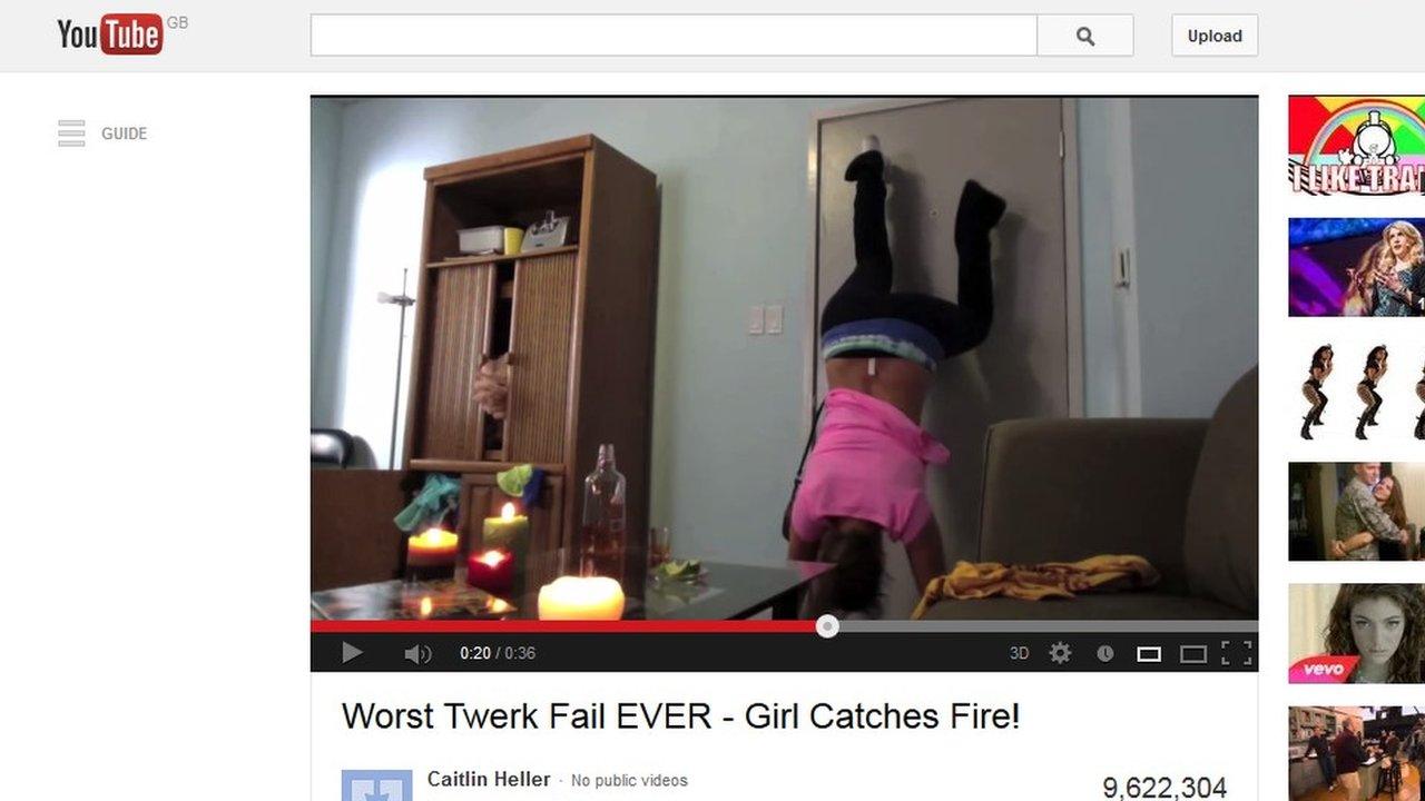 Screengrab of YouTube twerk video