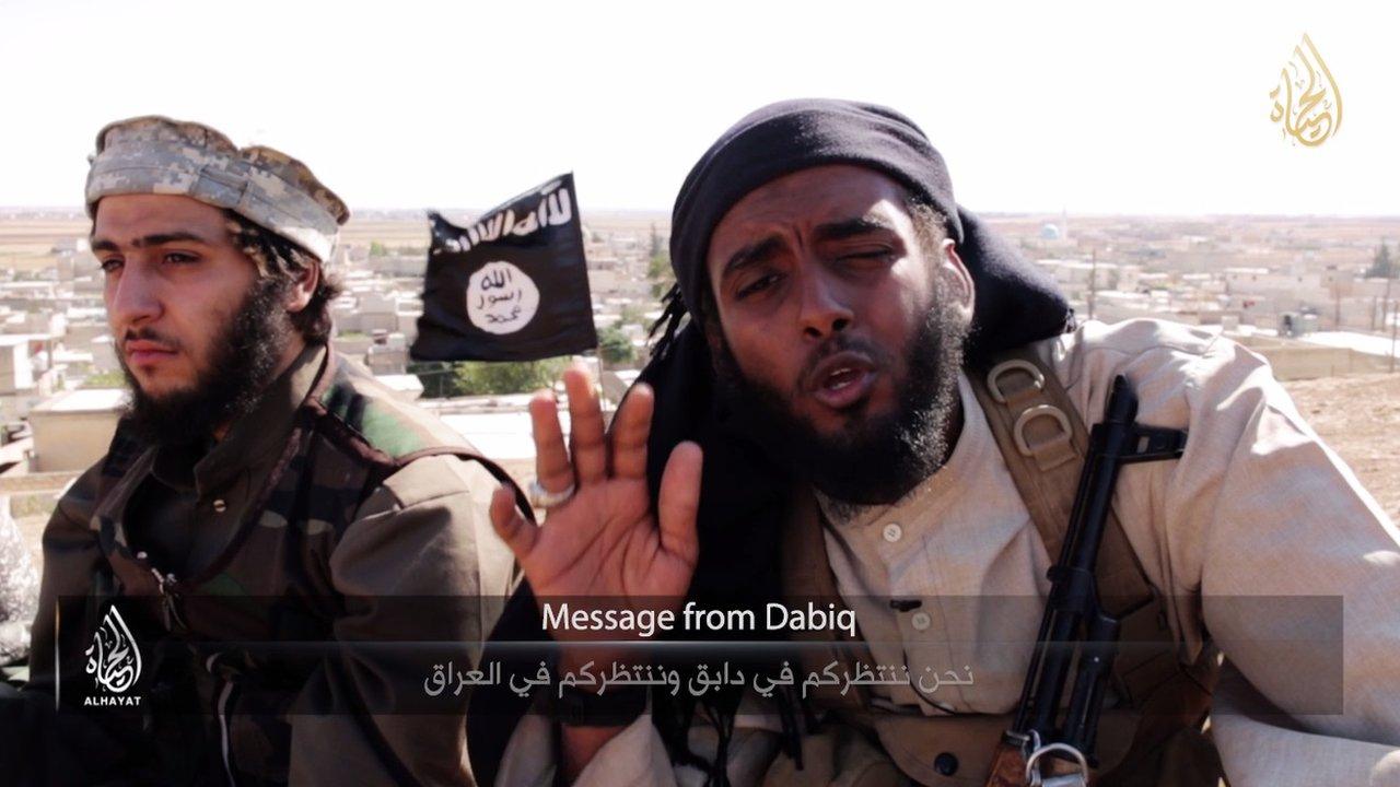 British militant in Dabiq, Syria appearing in an Islamic State video