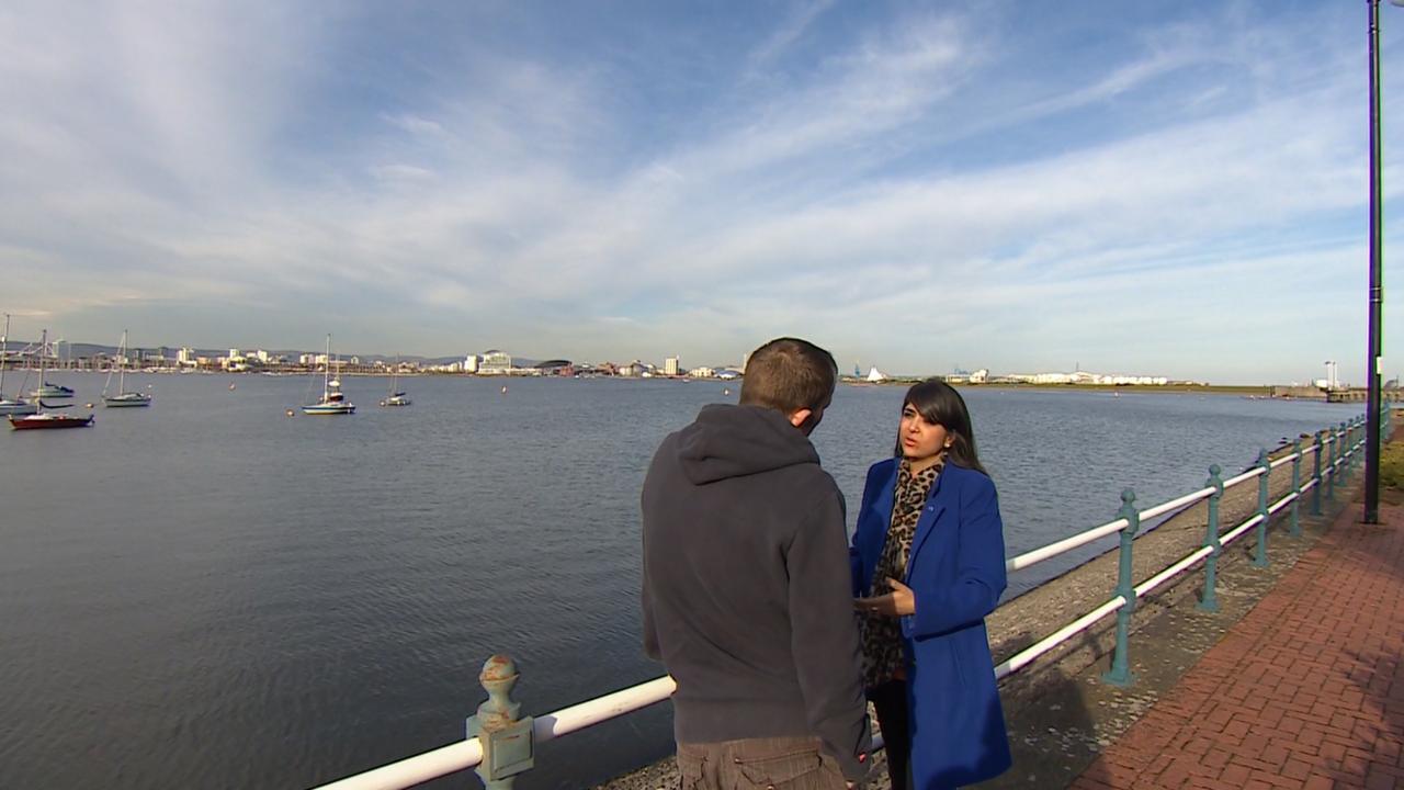 BBC Radio 4 Today reporter Sima Kotecha with unnamed soldier