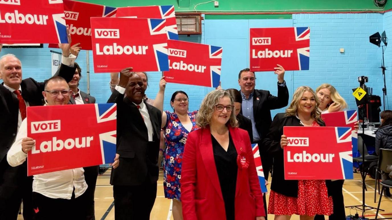 Jodie Gosling and Labour supporters