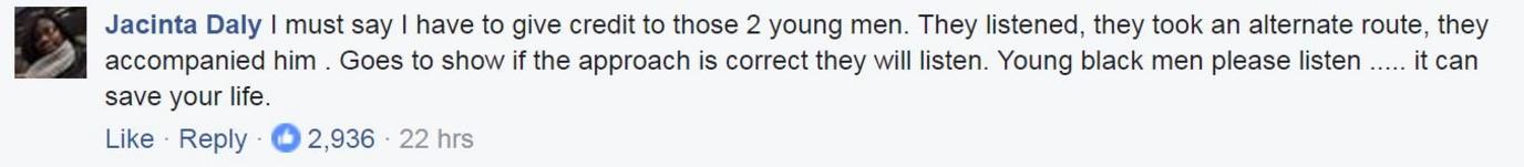 Screen grab of Facebook comment by Jacinta Daly