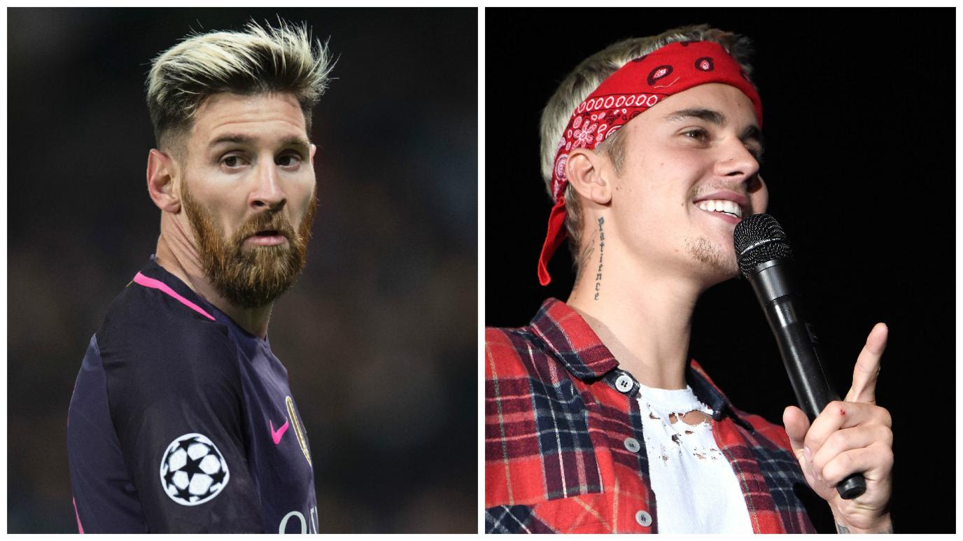 Lionel Messi and Justin Bieber