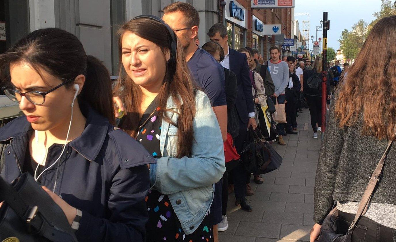 Queues at Surbiton station