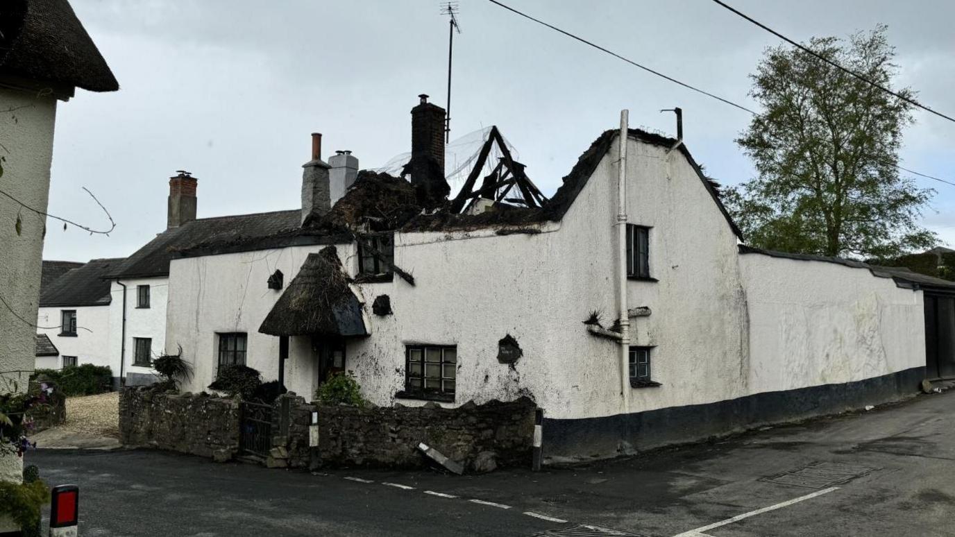 A house damaged by fire