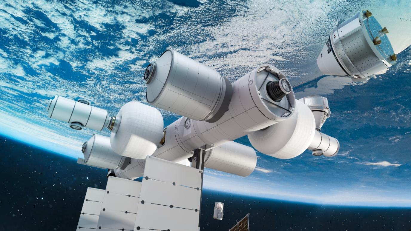 An artist's impression of the Orbital Reef space station.