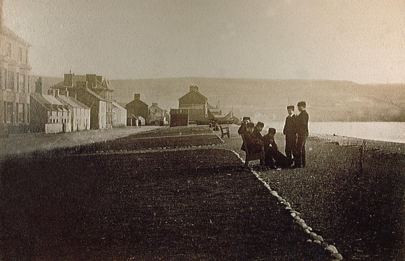 Schoolboys on Borth seafront