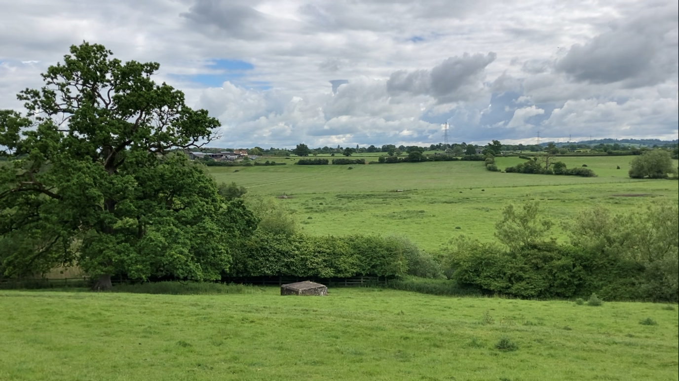 Green fields near Chippenham in Wiltshire