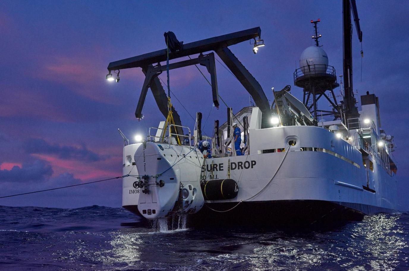 The submersible is returned to the main vessel