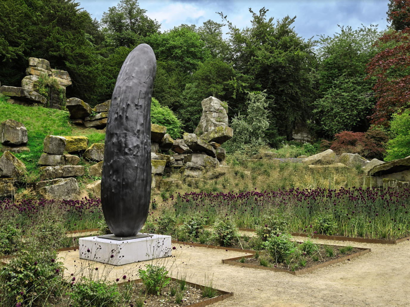 A cucumber sculpture at Chatsworth