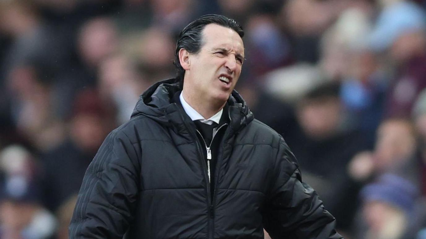 Aston Villa manager Unai Emery shows his frustration as another home defeat, this time to Brentford, hits his side's Premier League title hopes.