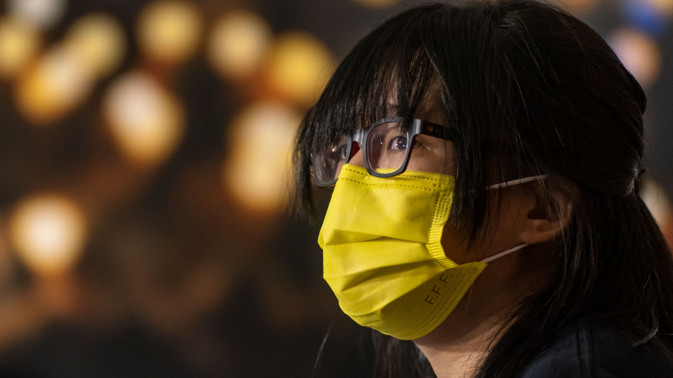 Hong Kong Alliance in Support of Patriotic Democratic Movements of China vice-chairwoman Chow Hang-tung speaks during a press conference on September 5, 2021 in Hong Kong, China. 