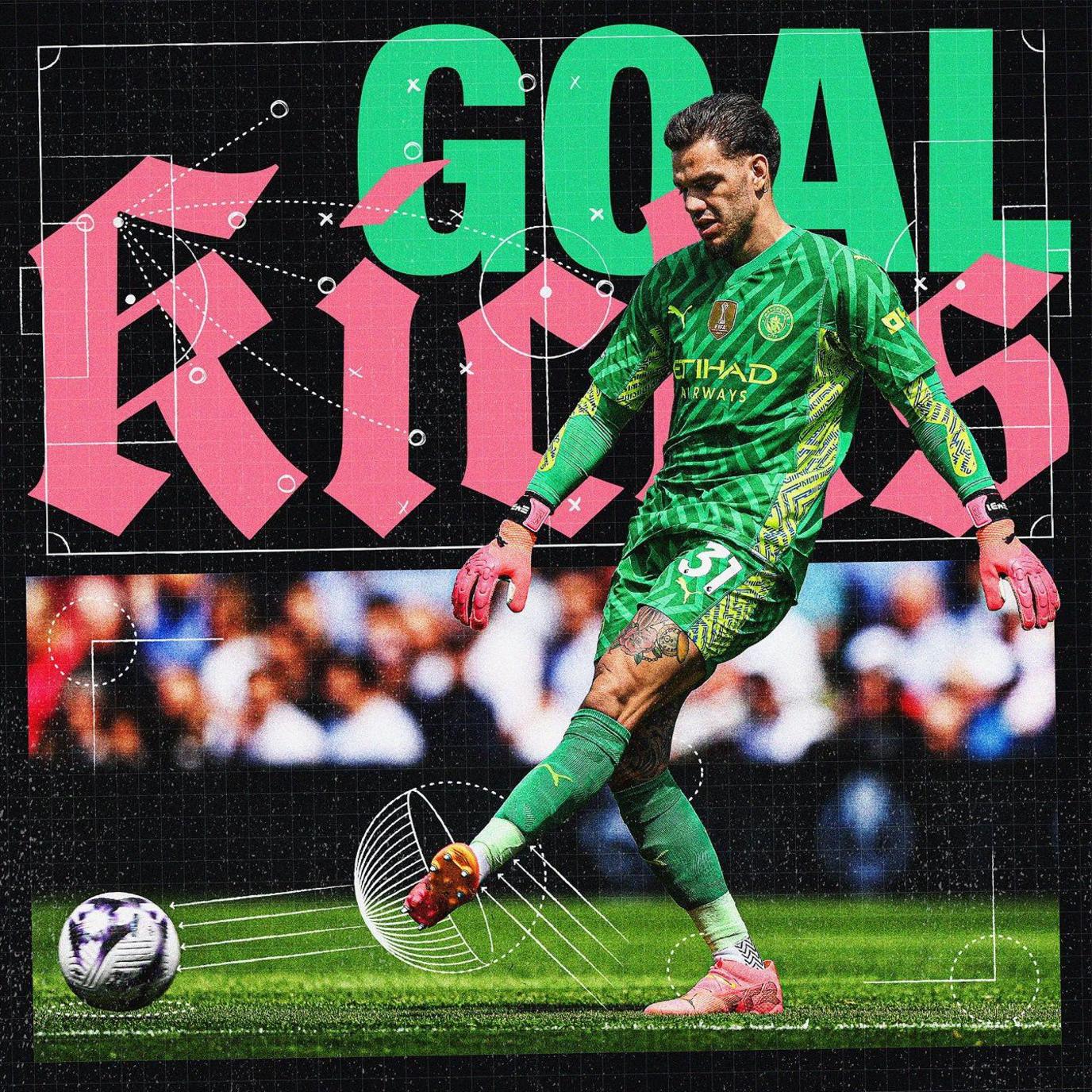 Image of Manchester City's Ederson taking a goal kick