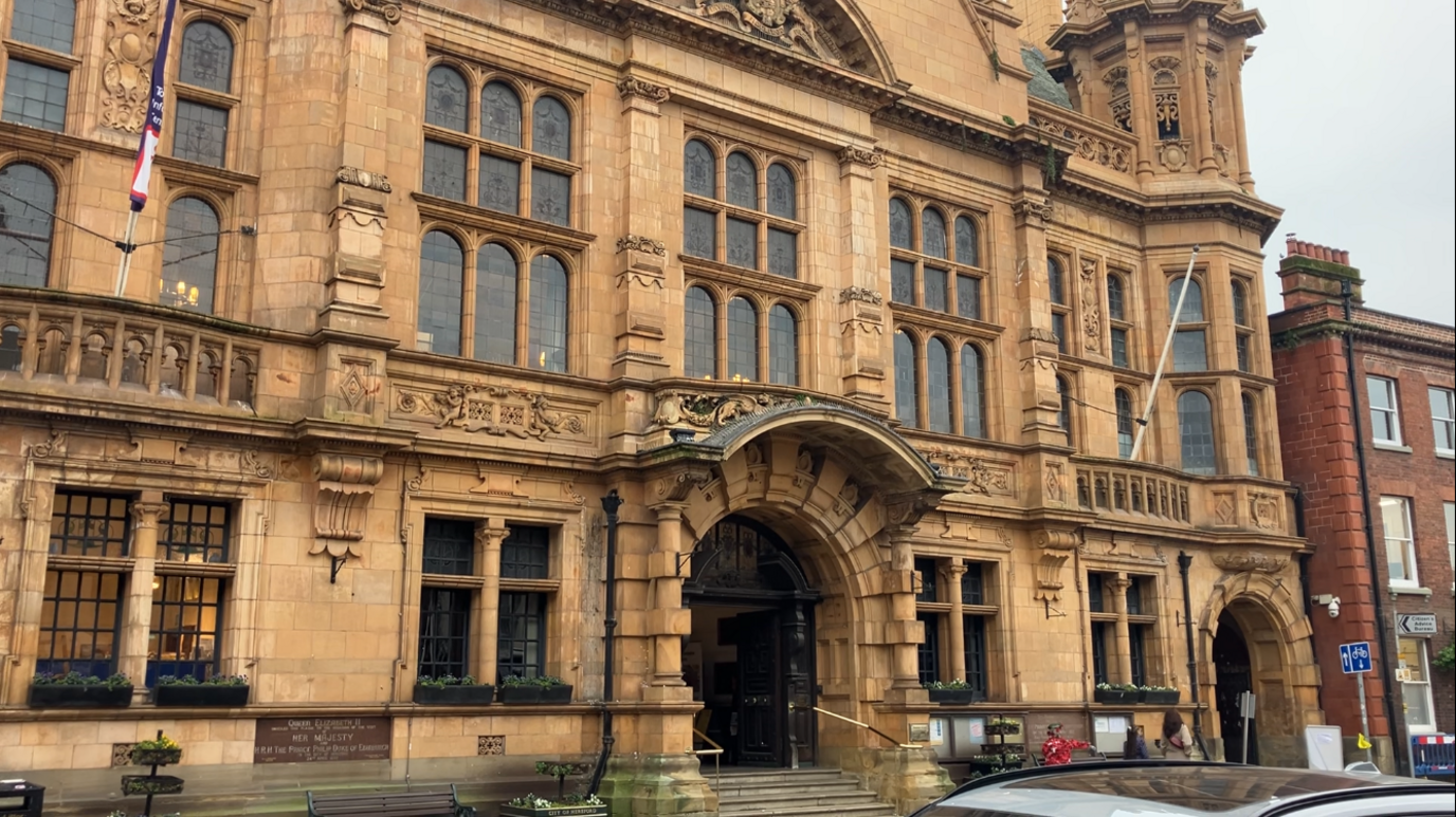 The front entrance to Hereford town hall where the inquest hearing was held on Monday