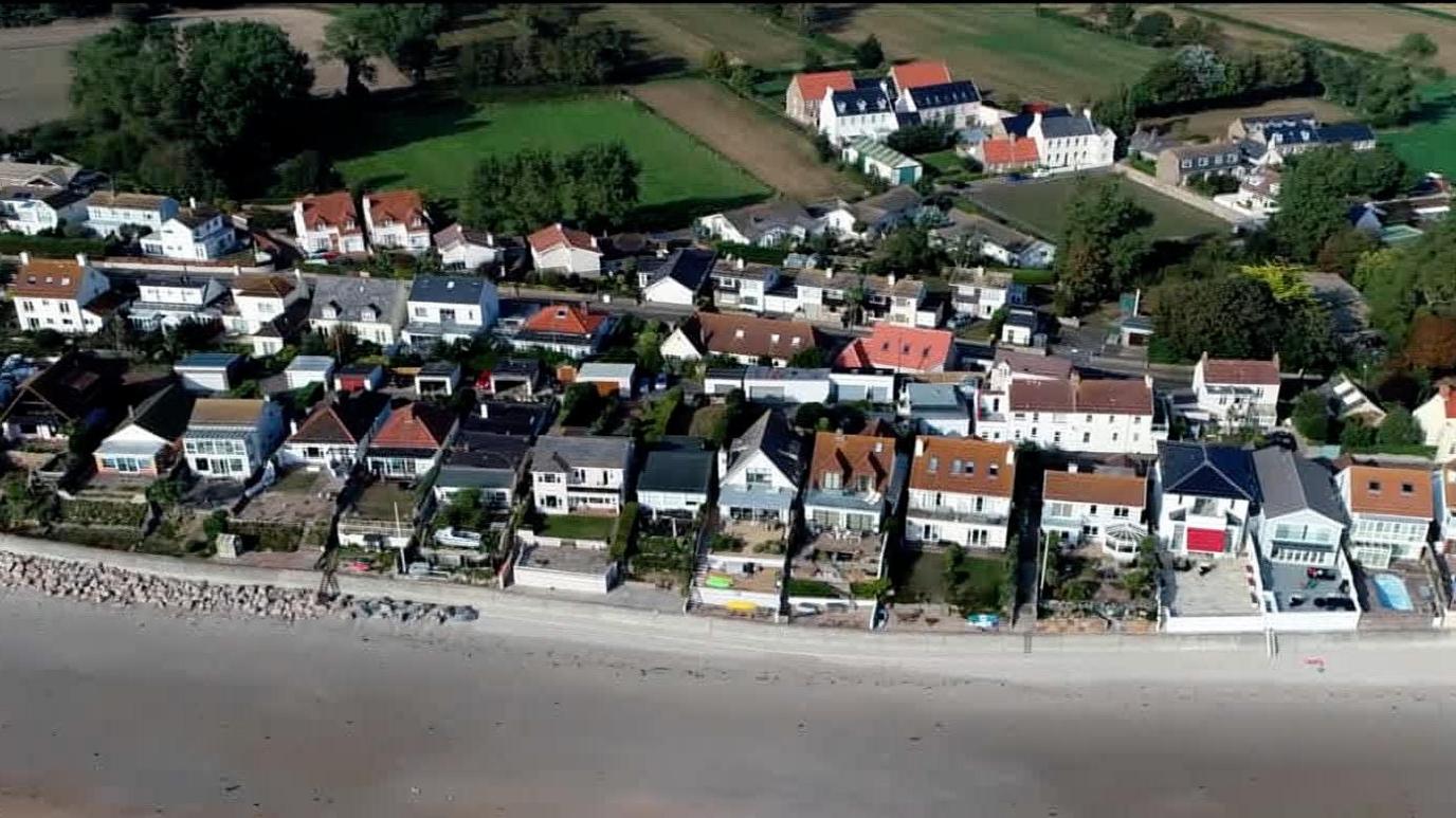 Aerial of houses in Jersey