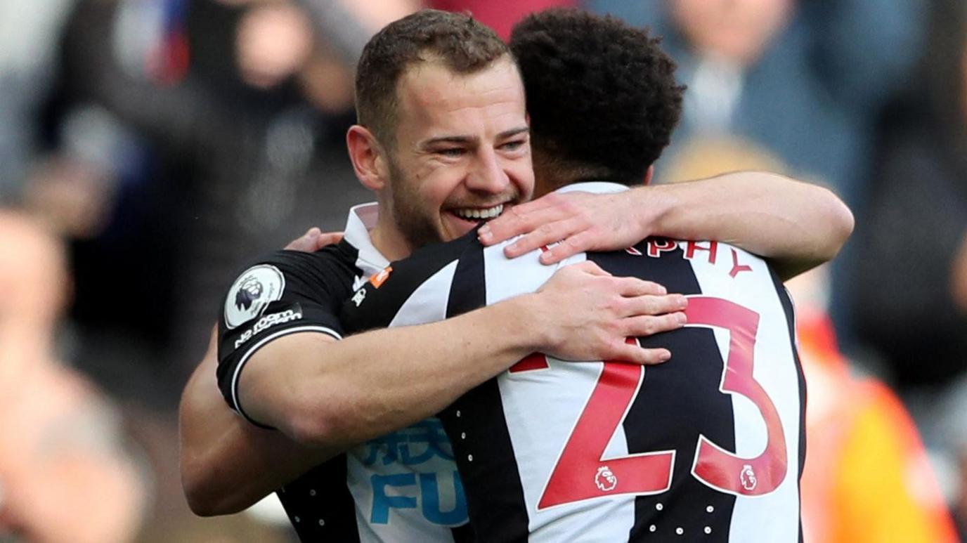 Ryan Fraser embraces Jacob Murphy