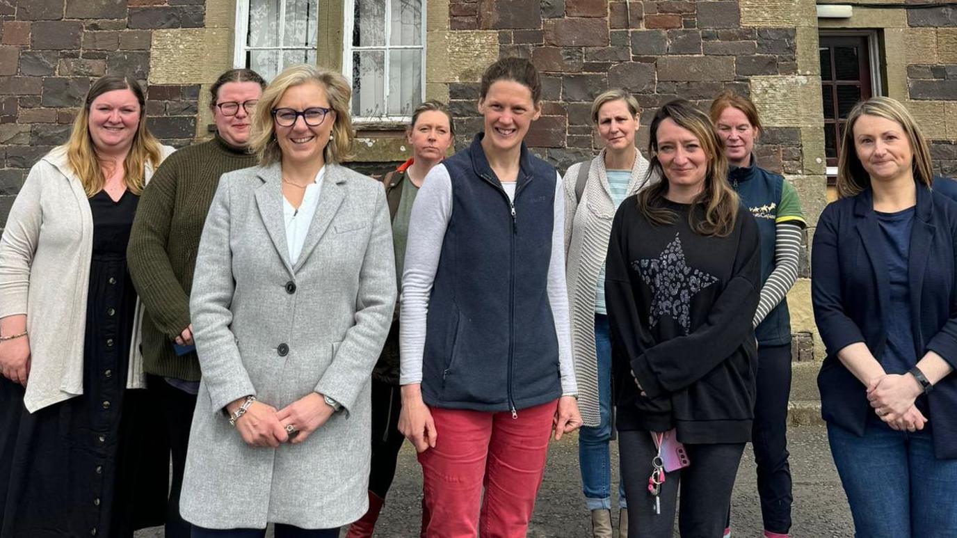 MSP Rachael Hamilton with concerned parents in Westruther