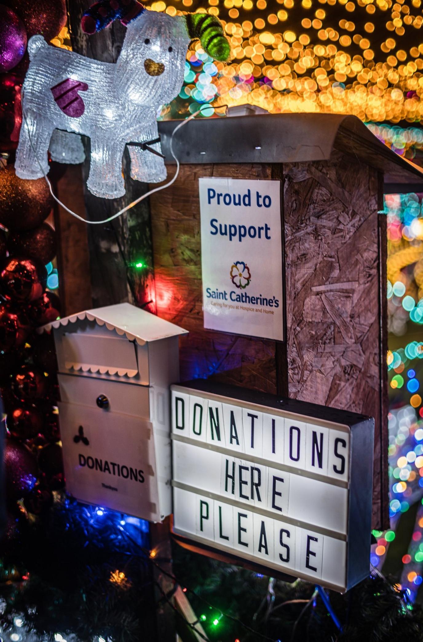 Picture of lights and donation box