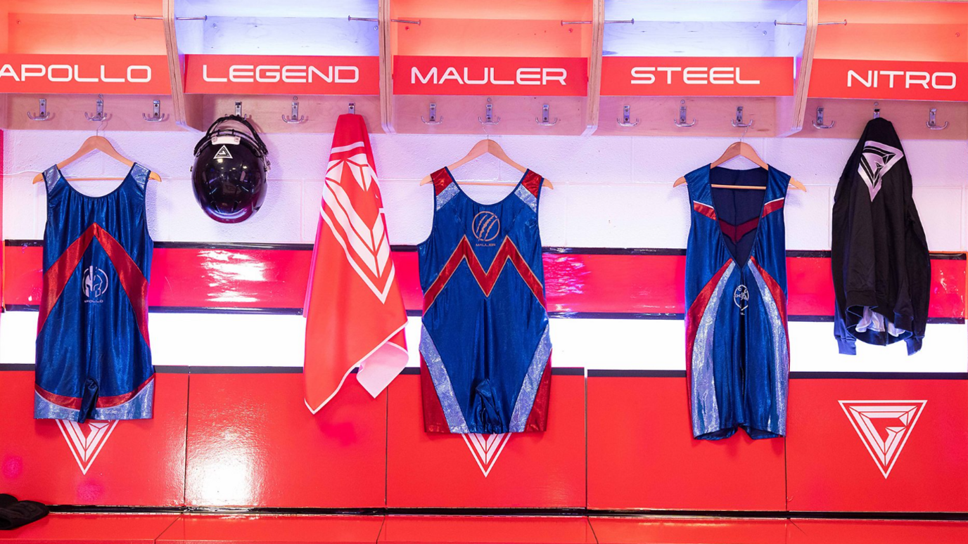 A dressing room picture showing a sign for Mauler. 