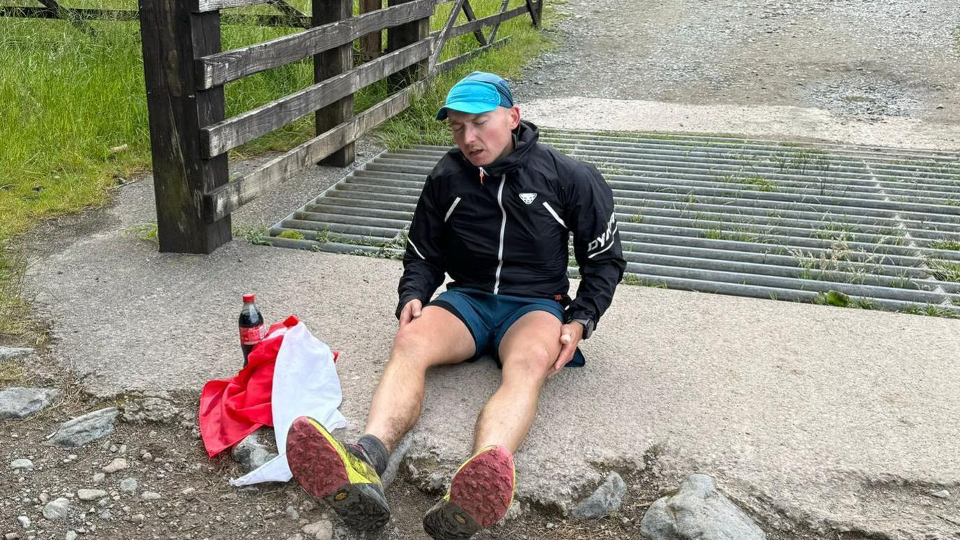 Pawel Cymbalista during his challenge on Scafell Pike