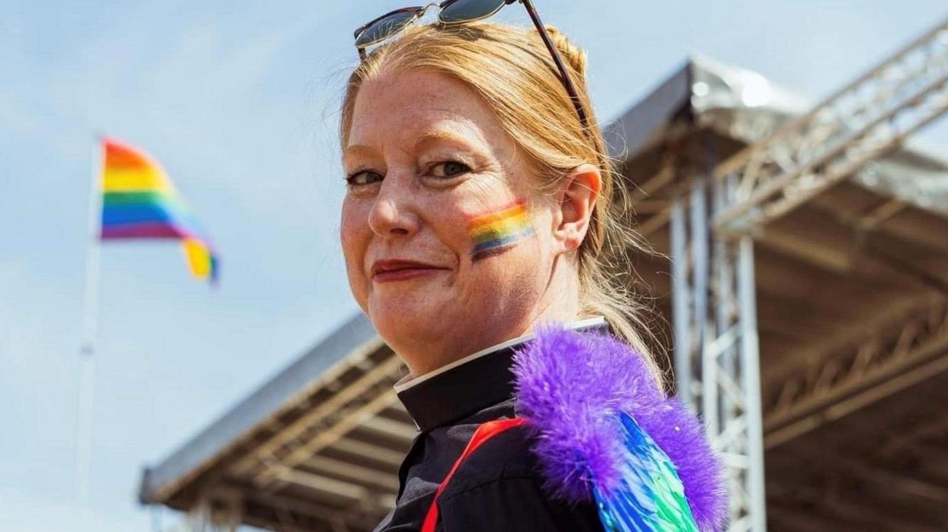 Catherine Dixon at a Pride event