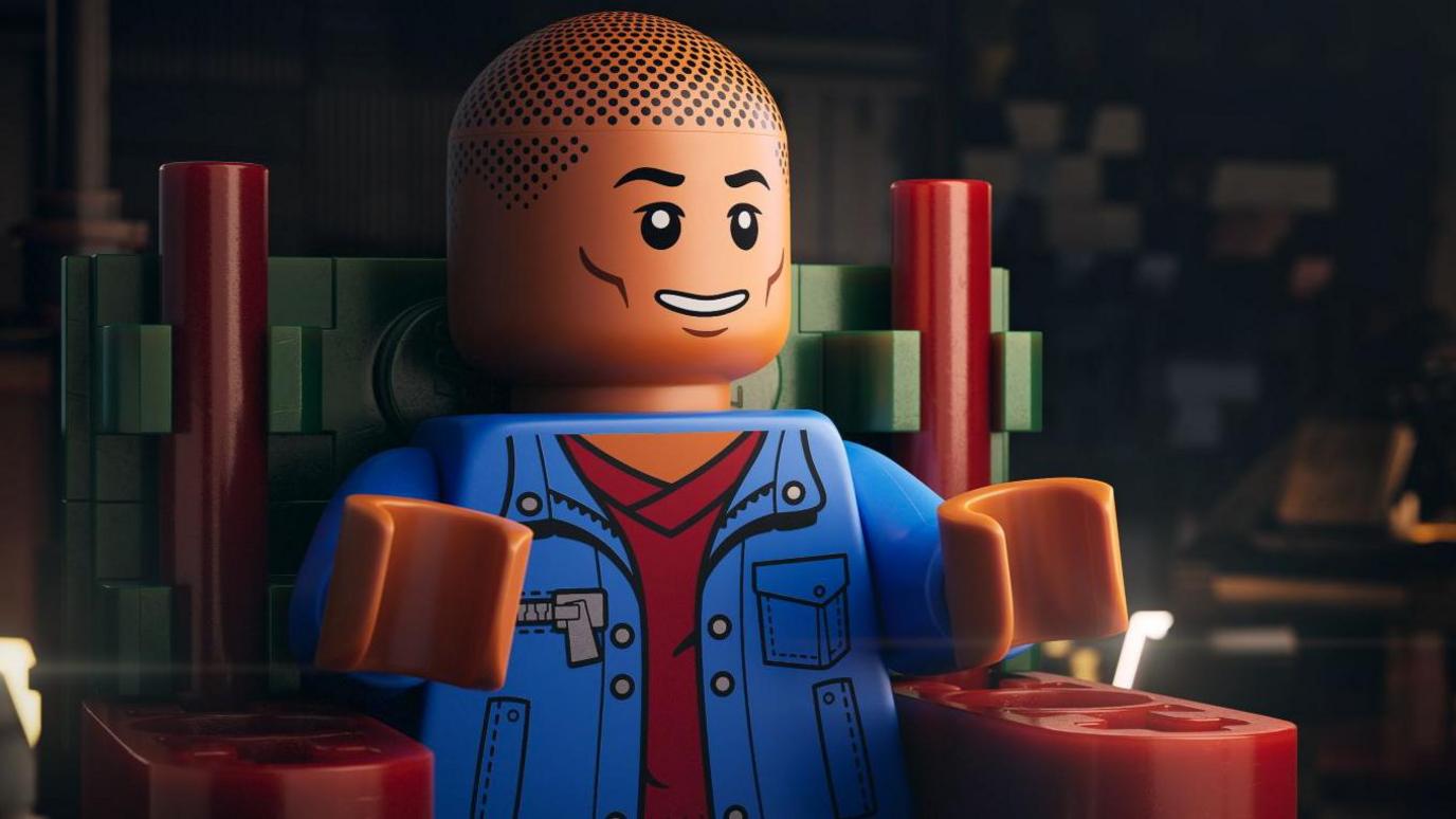 Pharrell Williams depicted in Lego in the film Piece by Piece