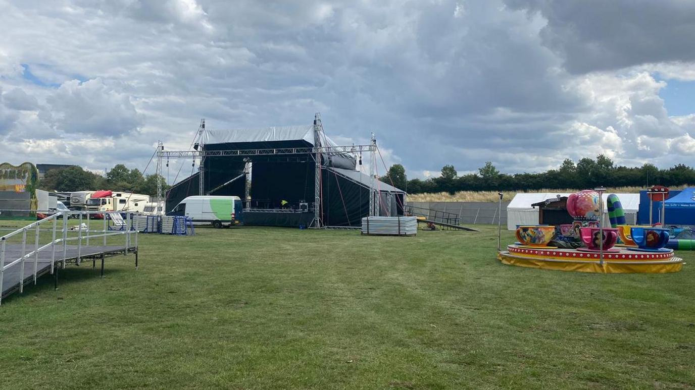 Festival stage being set up