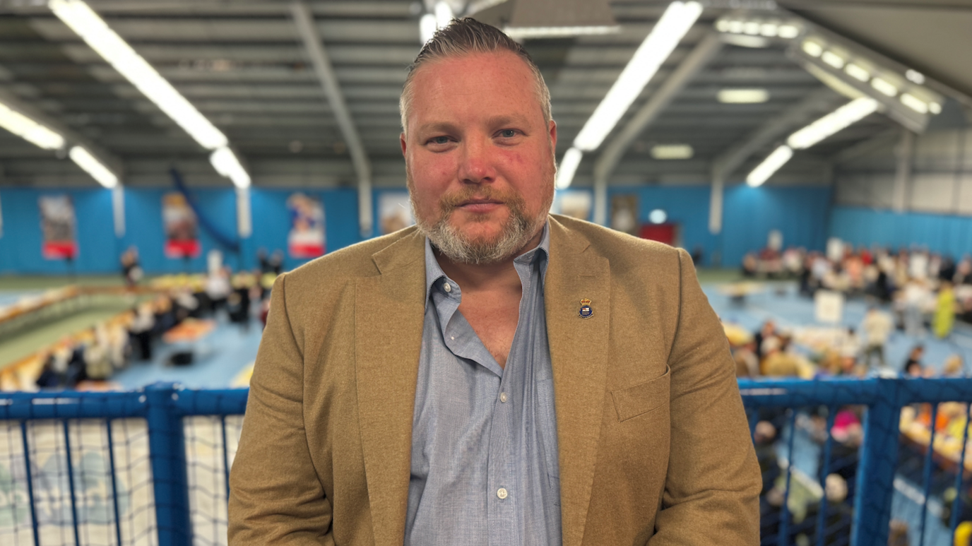 Reform UK’s Paul Donaghy t the election count on Thursday