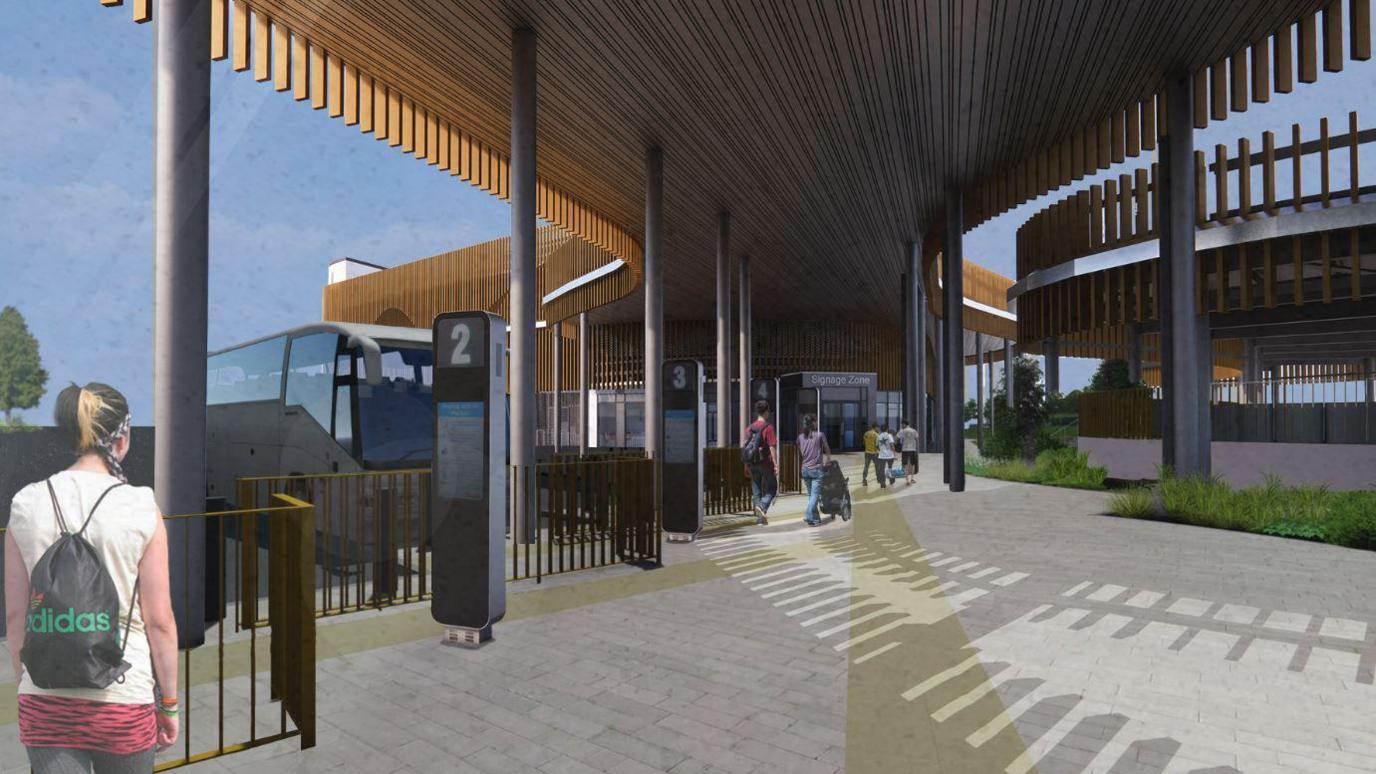 Artists interpretation of Arle court transport hub