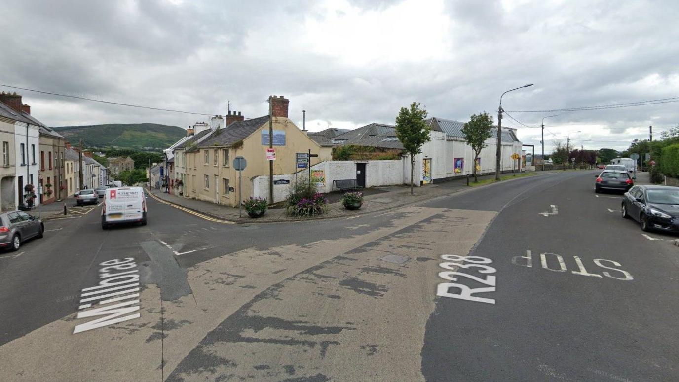 A Google Street View image of the junction of Lower Main Street and St Orans Road in Buncrana, County Donegal. 